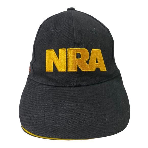 National Rifle Association NRA Ball Cap Black Gold Embroidered Adjustable - Picture 6 of 7